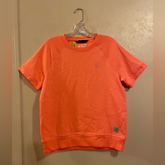 NWT Carhartt Women's Relaxed Fit French Terry Short-Sleeve Sweatshirt sz XS - Picture 1 of 6